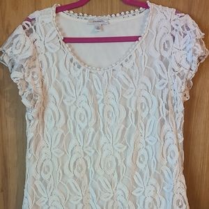 dressbarn White/Ivory Lace top